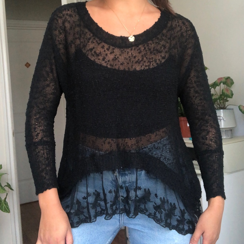 Black LF Lace Sweater